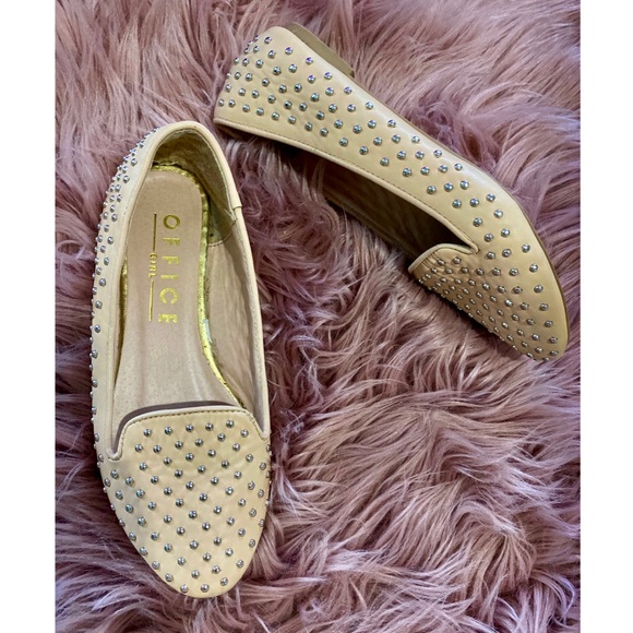 Beige Studded Loafers - Picture 2 of 3